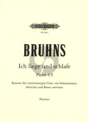 Bruns Ich Liege uns Schlafe (Soli-SATB-Str.-Bc/Organ) (Score) (Stein)