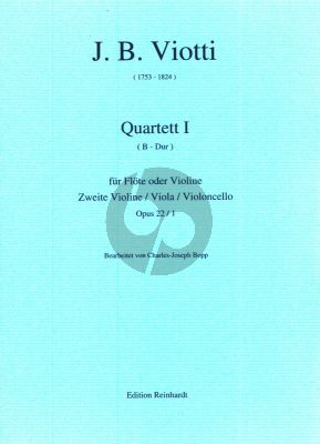 Viotti Quartett B-dur Op. 22 No. 1 Flöte-Violine-Viola-Violoncello (Part./Stimmen) (Charles-Joseph Bopp)