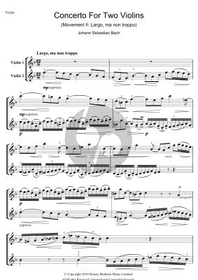 Concerto for Two Violins (2nd Movement: Largo ma non Troppo)