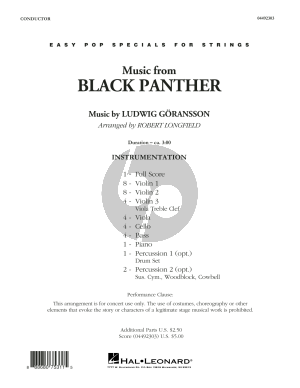 Music from Black Panther (arr. Robert Longfield) - Conductor Score (Full Score)