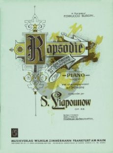 Lyapunov Ukrainische Rhapsodie Op. 28 Klavier und Orchester (Klavierauszug)