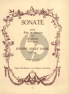 Hasse Sonata d-minor Opera Prima Flute and Piano[Bc]