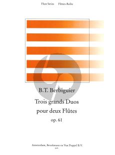 Berbiguier 3 Grands Duos Op.61 2 Flutes (edited by Frans Vester) (Parts)