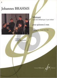 Brahms Menuet (from Serenade Op.11) Woodwind Quintet (Score/Parts) (Walter) (Facile [3])