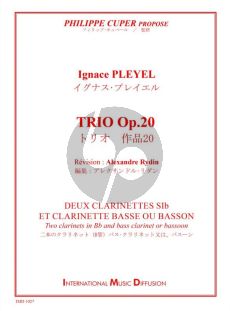 Pleyel Trio Op.20 2 Clarinets(Bb) and Bass Clarinet or Basoon)