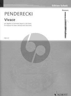 Penderecki Vivace for Bassoon (or Bass Clarinet) and Roto-Toms (Playing Score)