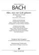 Bach Alles, was von Gott geboren BWV 80a / 80.1 Klavierauszug (Rekonstruktion von Klaus Hofmann)