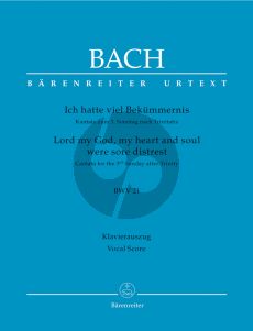 Bach Kantate BWV 21 Ich hatte viel Bekummernis Vocal Score (Barenreiter-Urtext) (germ./engl.)