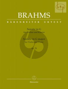 Brahms Sonata G-major Op.78 Violin and Piano (edited by Clive Brown-Neal Costa and Da Peres) (Barenreiter-Urtext)