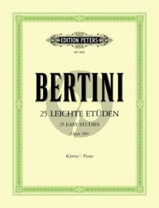 Bertini 25 Leichte Etuden Op.100 Piano (Etüden ohne Oktaven) (Adolf Ruthardt)