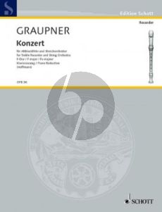 Graupner Konzert F-dur Altblockflöte-Streicher und Bc (Klavierauszug) (Adolf Hoffmann)