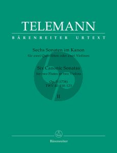 Telemann 6 Sonaten im Kanon Op.5 Vol.2 2 Violins or 2 Flutes (TWV 40:118-123) (Günter Hauswald)