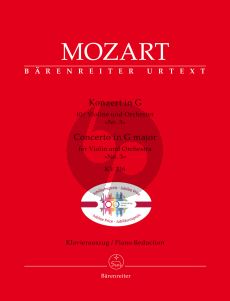 Mozart Concerto No.3 G-dur KV 216 Violine und Orchester (Klavierauszug) (mit Kadenzen von Franco, Auer, Ysaye und Wulfhorst)