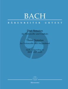 Bach 3 Sonaten nach BWV 1027 - 1029 Violoncello-Bc (Hans Eppstein) (Barenreiter-Urtext)