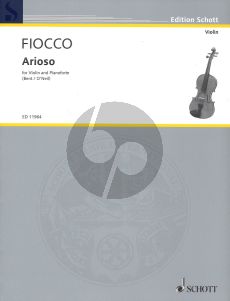 Fiocco  Arioso for Violin and Piano (Arranged by Bent-O'Neill)