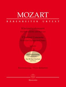 Mozart Konzert KV 622 Klarinette-Orchester (KA) (Klar.in Bb) (ed. Martin Schelhaas) (Barenreiter-Urtext)