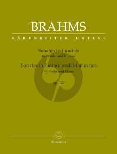 Brahms Sonatas in F minor and E-flat major Op.120 for Viola-Piano