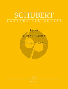 Schubert Lieder Vol. 9 Hoch / High (edited by Walther Durr) (Barenreiter-Urtext)