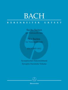 Bach Six Suites BWV 1007 - 1012 for Violoncello solo (Synoptic Facsimile Volume) (edited by Andrew Talle)