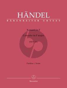 Handel Concerto in F-major HWV 331 for Orchestra (Score) (edited by Terence Best)