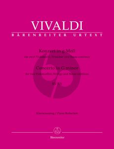 Vivaldi Concerto g-minor RV 531 for 2 Violoncellos, Strings and Basso continuo (piano reduction) (edited by Bettina Schwemer)