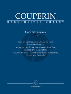 Couperin Concerts Royaux for one or two Treble Instruments, Bass Viol, Bassoon and Harpsichord (Score/Parts) (Denis Herlin)