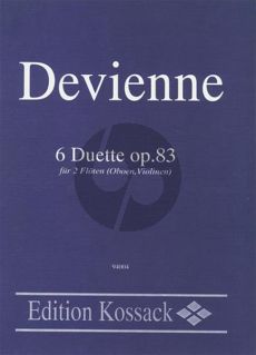 Devienne 6 Duette Op.83 fur 2 Floten [Oboen/Violinen] Stimmen (Herausgeber Wolfgang Kossack) (Schwierigkeitsgrad: 2 für fortgeschrittene Anfänger)