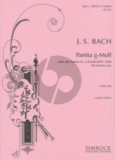 Bach Partita No. 2 g-Moll BWV 1004 Violoncello solo (arr. Lothar Niefind)