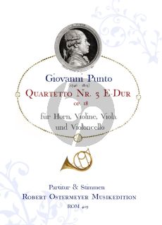 Punto Quartett No. 3 Op.18 E-Dur für Horn, Violine, Viola und Cello (Part./Stimmen)