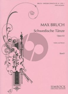 Bruch Swedish Dances Op. 63 Vol. 1 No. 1 - 7 Violin and Piano