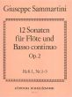 Sammartini 12 Sonaten Op.2 Vol.1 (No.1 - 3) Flöte-Bc (Istvan Mariassy)