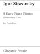 Strawinsky 5 Easy Pieces piano 4 hands (Elementary Prima)