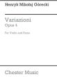 Gorecki Variazioni Op. 4 Violin and Piano