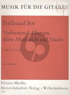 Vorbereitende Ubungen-kleine Musikstucke & Etuden) Vol.1 fur Gitarre