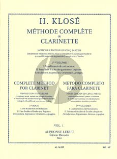 Klose Methode Complete de Clarinette Volume 1 (French / English / Spanish)