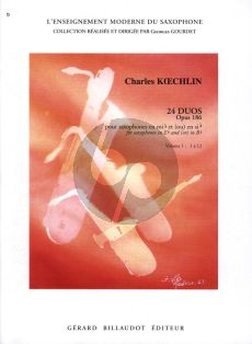 Koechlin 24 Duos Op.186 Vol.1 No. 1-12 Saxophone en Mib et (ou) Sib