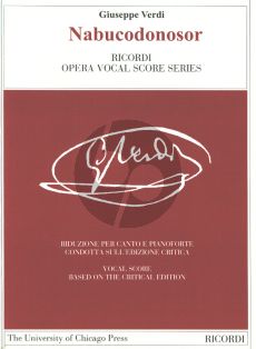 Verdi Nabucodonosor Vocal Score (engl./it.) (Ricordi Critical Edition)