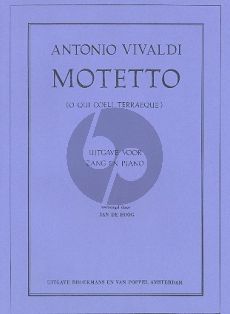 Vivaldi Motetto 'Qui coeli Terraeque serenitas' RV 631 Soprano- Strings-Bc (Piano score)