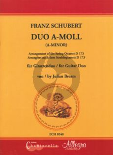 Schubert Duo a-minor (after Quartet g-minor D.173) (2 Guitars Score (arr. Julian Bream)