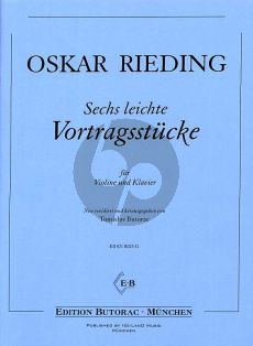 Rieding 6 leichte Vortragsstücke Violine und Klavier (1.Lage) (Tomislav Butorac)