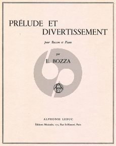 Bozza Prelude et Divertissement Basson et Piano