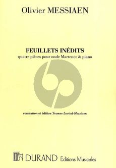 Messiaen Feuillets inedits pour Onde Martenot et Piano