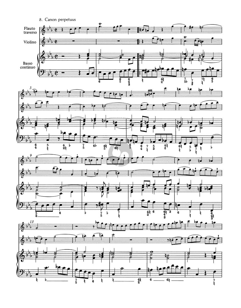 Van　Musical　(Score/Parts)　Sebastian　Broekmans　Johann　Bach　Flute-　Offering　Canons　Vol.3　BWV　1079　Poppel