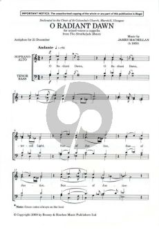 MacMillan O Radiant Dawn SATB a cappella (from "The Strathclyde Motets")