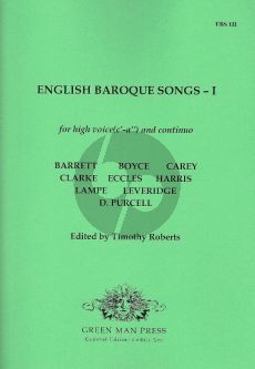 English Baroque Songs Vol. I (Ten English songs) High Voice
