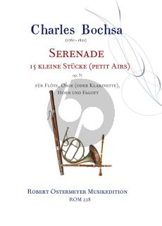 Bochsa Serenade Op.31 (15 Petits Airs) Flute-Oboe [Clar.]-Horn-Bassoon (Score/Parts)