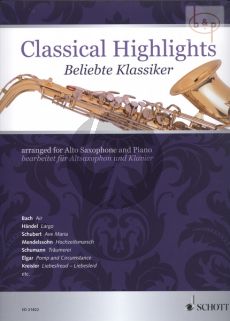 Classical Highlights for Alto Saxophone and Piano (Book with Audio and Piano Accompaniment as PDF online)
