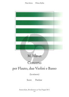 Blavet Concerto a-minor (Flute-2 Vi.-Bc) (Full Score) (edited by Rien de Reede)