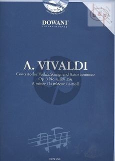 Vivaldi Concerto a-minor Op.3 No.6 (RV 356) (Violin-Str.-Bc) (piano red.) (Bk-Cd) (Dowani 3 Tempi Play-Along)