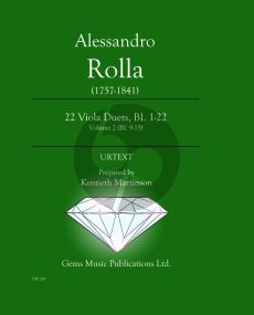 Rolla 22 Viola Duets BI.1 - 22 Vol.2 (BI.9 - 15) (Score) (edited by Kenneth Martinson)